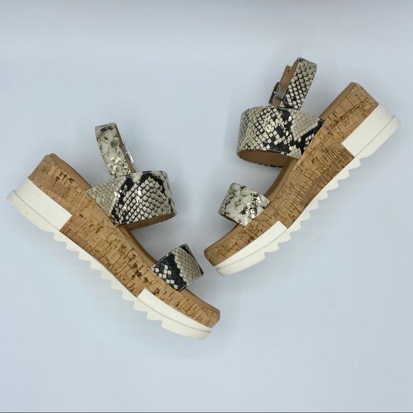 Steve Madden Gold Snake Brenda Wedge Sandal - Picture 15 of 15